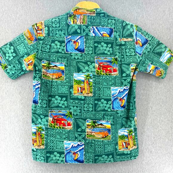 Pacific Legend Classic Car Surfing Hawaiian Button Up Shirt Men Sz XL - Picture 2 of 7